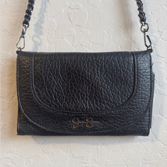 Jessica Simpson Black Pebbled Leather Crossbody - Picture 2 of 9
